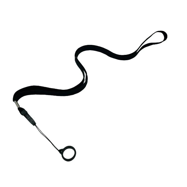 Plain black lanyard